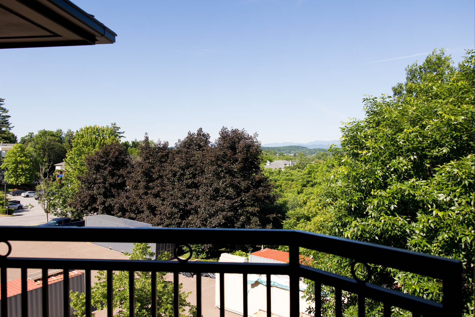 Balcony view from Brook Hill over the treetops